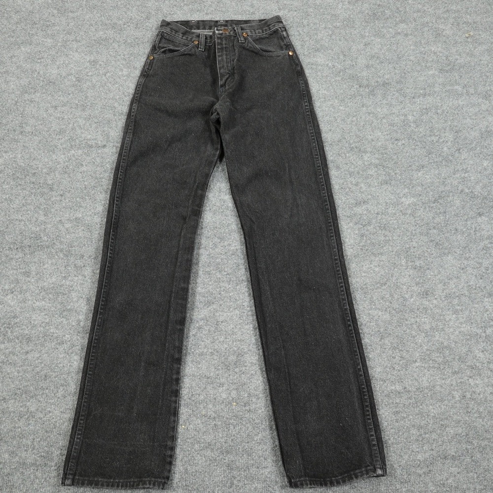Vintage Wrangler Jeans Mens 25x33 Black 946BLKS Straight Leg Denim Made In USA